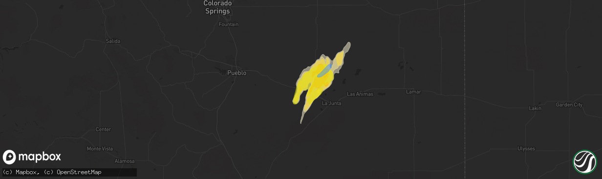 Hail map in Manzanola, CO on May 19, 2020