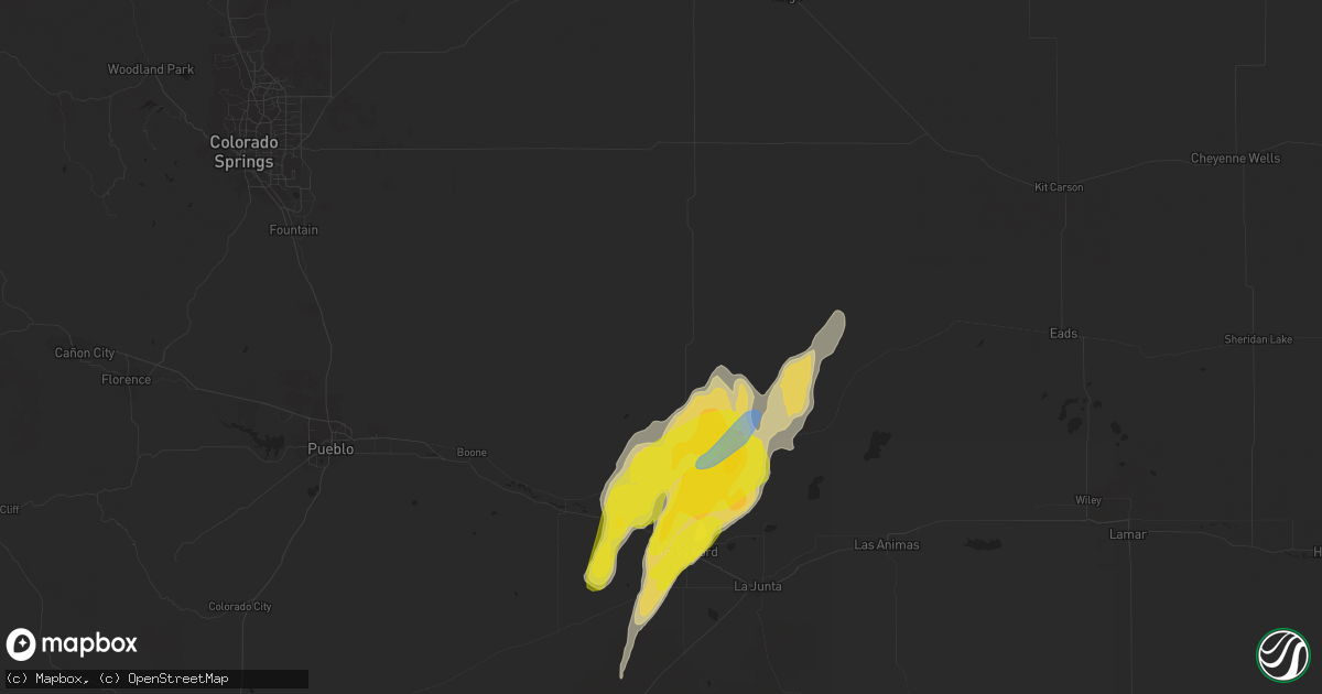 Hail map in Ordway, CO on May 19, 2020