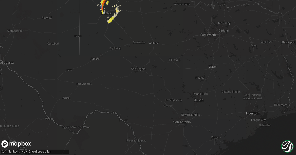 Hail map in Texas on May 19, 2020