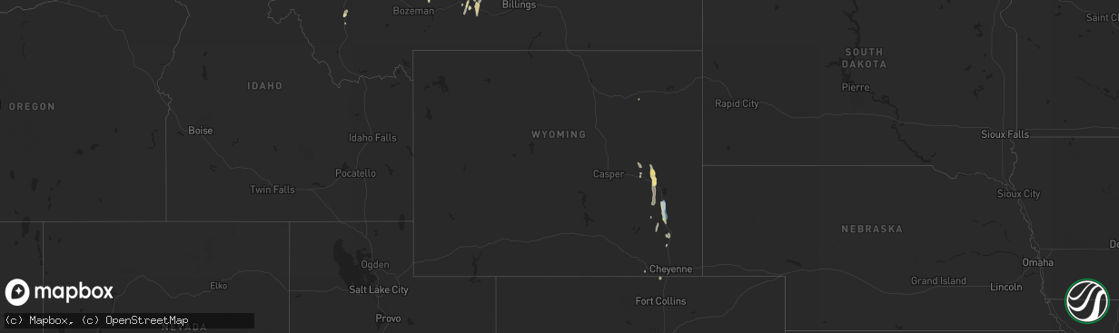 Hail map in Wyoming on May 19, 2020