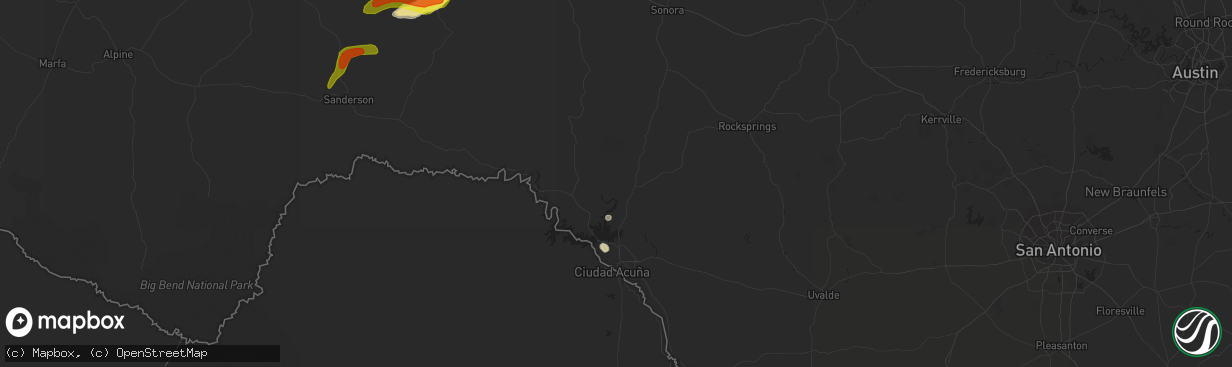 Hail map in Del Rio, TX on May 19, 2021