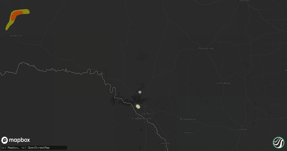 Hail map in Del Rio, TX on May 19, 2021