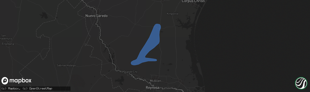 Hail map in Encino, TX on May 19, 2021