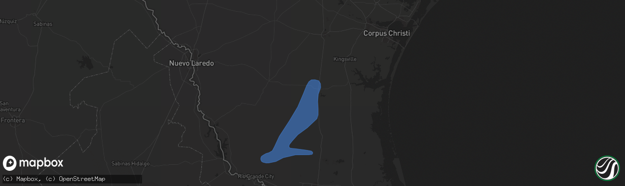 Hail map in Falfurrias, TX on May 19, 2021