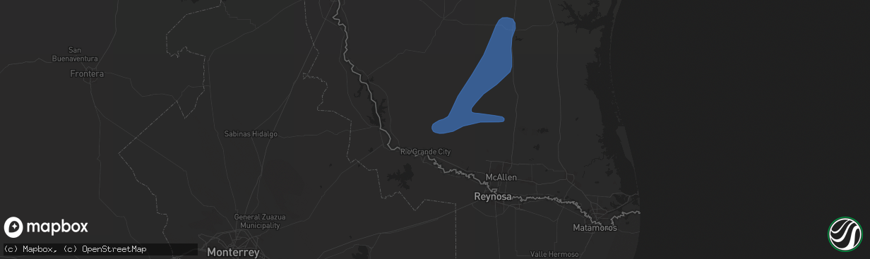 Hail map in Rio Grande City, TX on May 19, 2021