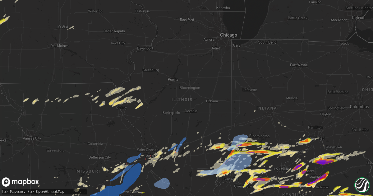 Hail map in Illinois on May 19, 2022