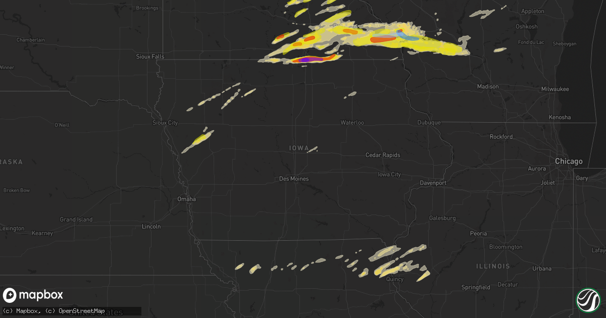 Hail map in Iowa on May 19, 2022