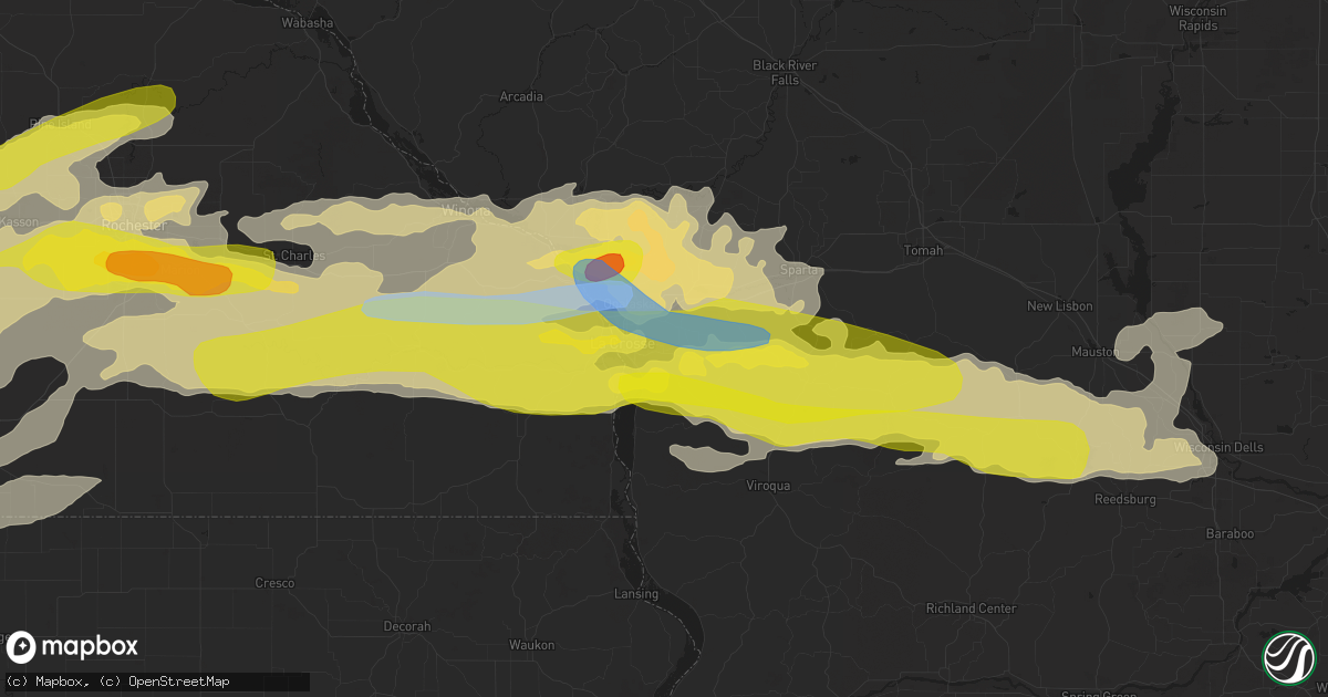 Hail map in La Crosse, WI on May 19, 2022