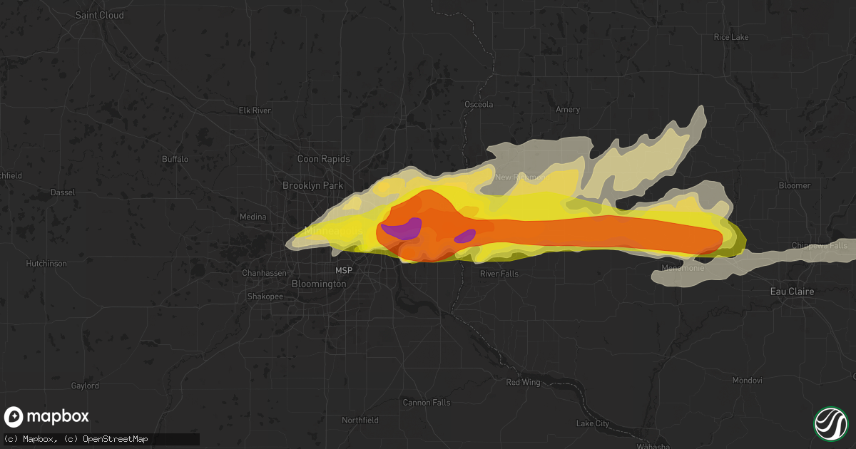 Hail map in Lake Elmo, MN on May 19, 2022