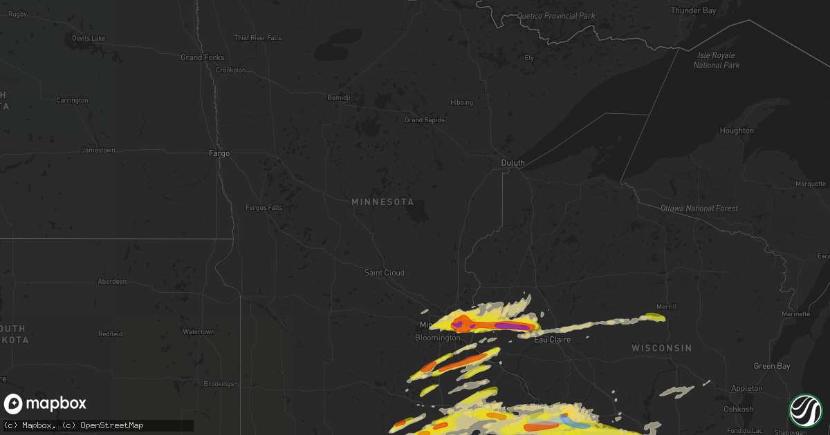 Hail map in Minnesota on May 19, 2022