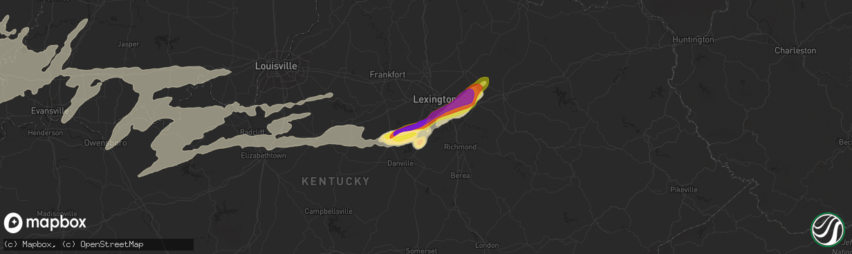 Hail map in Nicholasville, KY on May 19, 2022