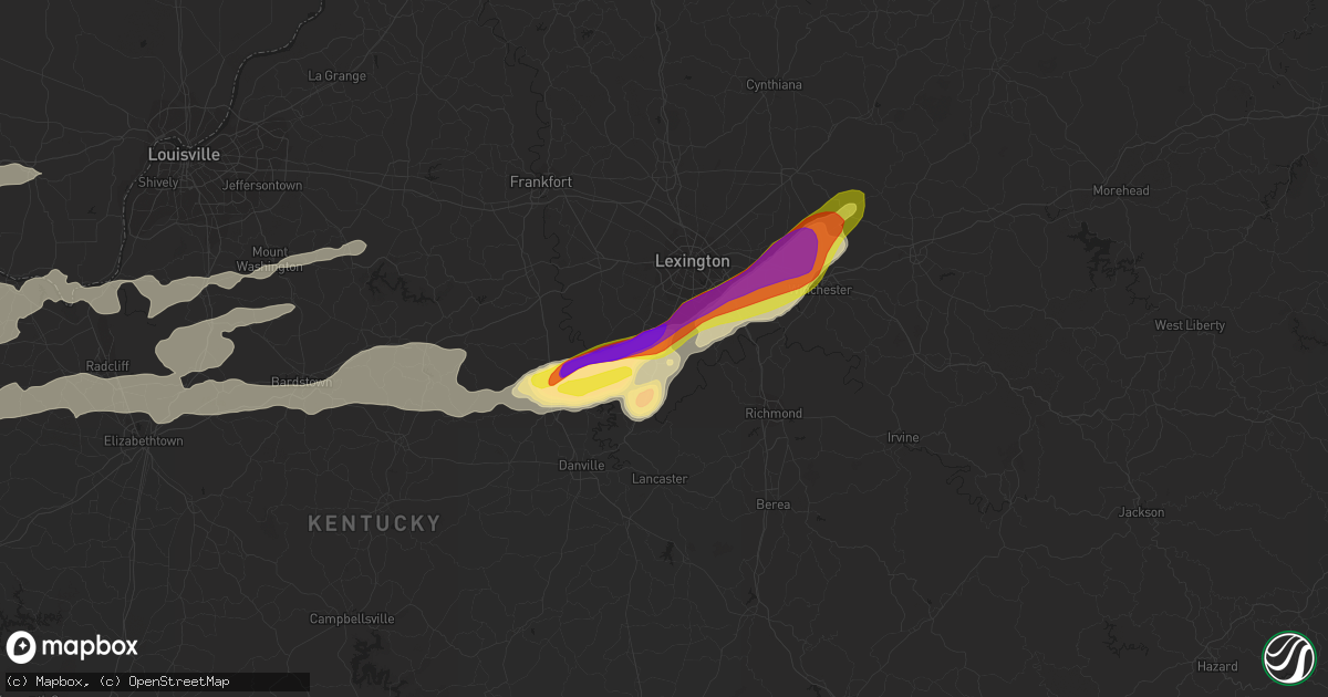 Hail map in Nicholasville, KY on May 19, 2022