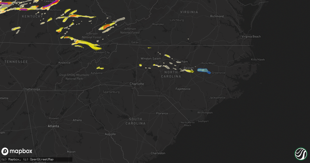Hail map in North Carolina on May 19, 2022