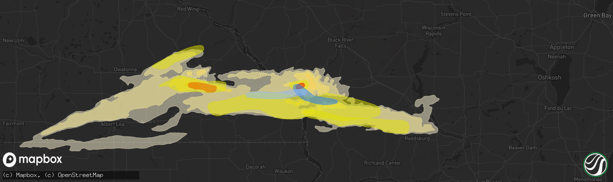 Hail map in Onalaska, WI on May 19, 2022