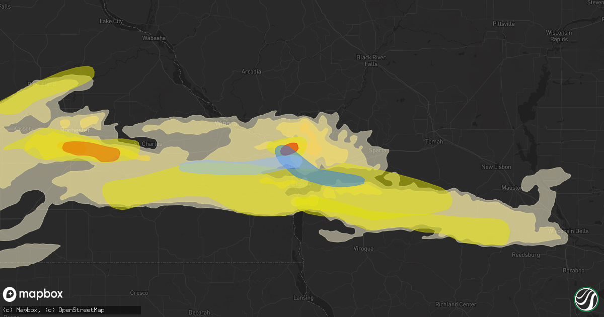 Hail map in Onalaska, WI on May 19, 2022