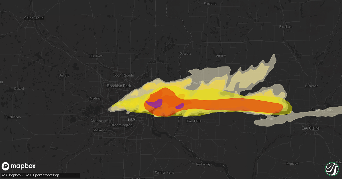 Hail map in Stillwater, MN on May 19, 2022
