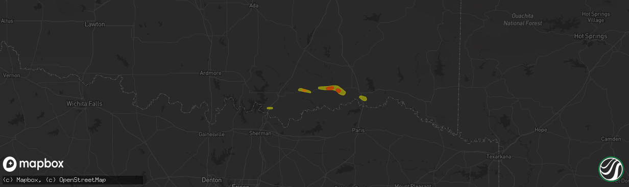 Hail map in Bennington, OK on May 19, 2023
