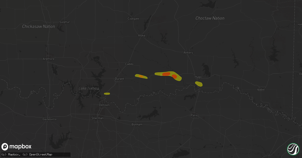 Hail map in Bennington, OK on May 19, 2023