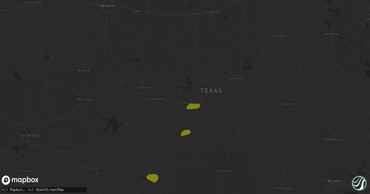 Hail map in Brownwood, TX on May 19, 2023