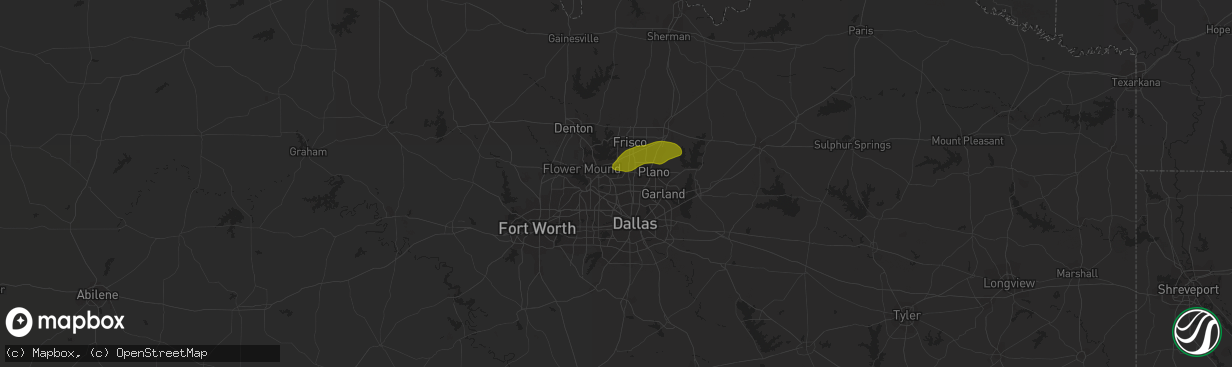 Hail map in Carrollton, TX on May 19, 2023