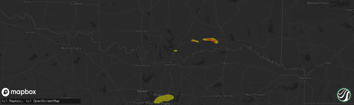 Hail map in Colbert, OK on May 19, 2023