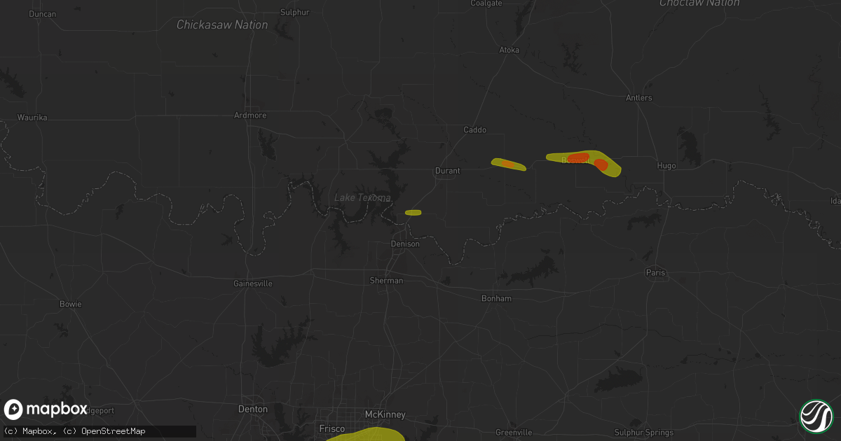 Hail map in Colbert, OK on May 19, 2023