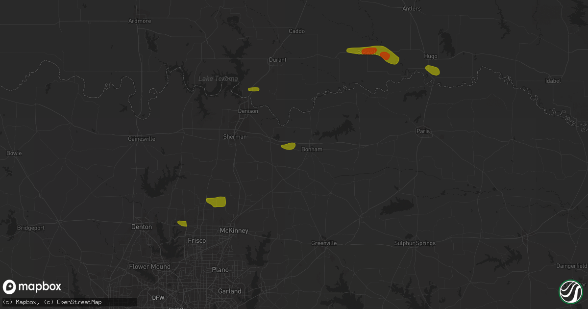Hail map in Ector, TX on May 19, 2023