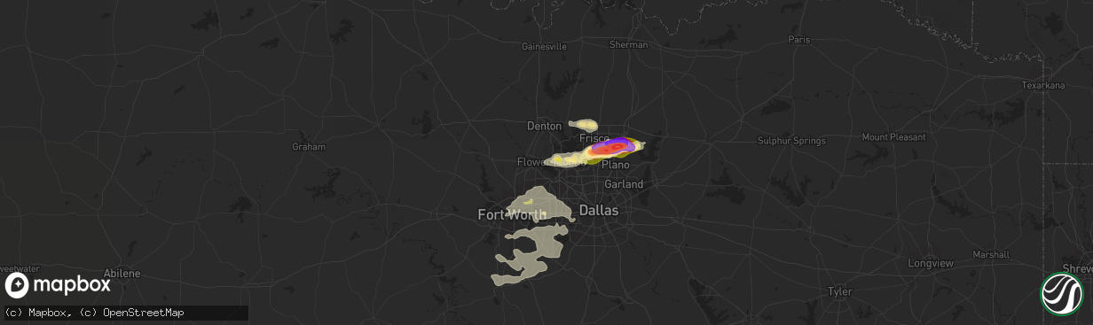 Hail map in Flower Mound, TX on May 19, 2023