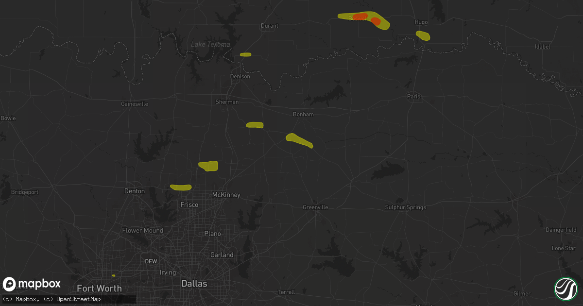 Hail map in Leonard, TX on May 19, 2023
