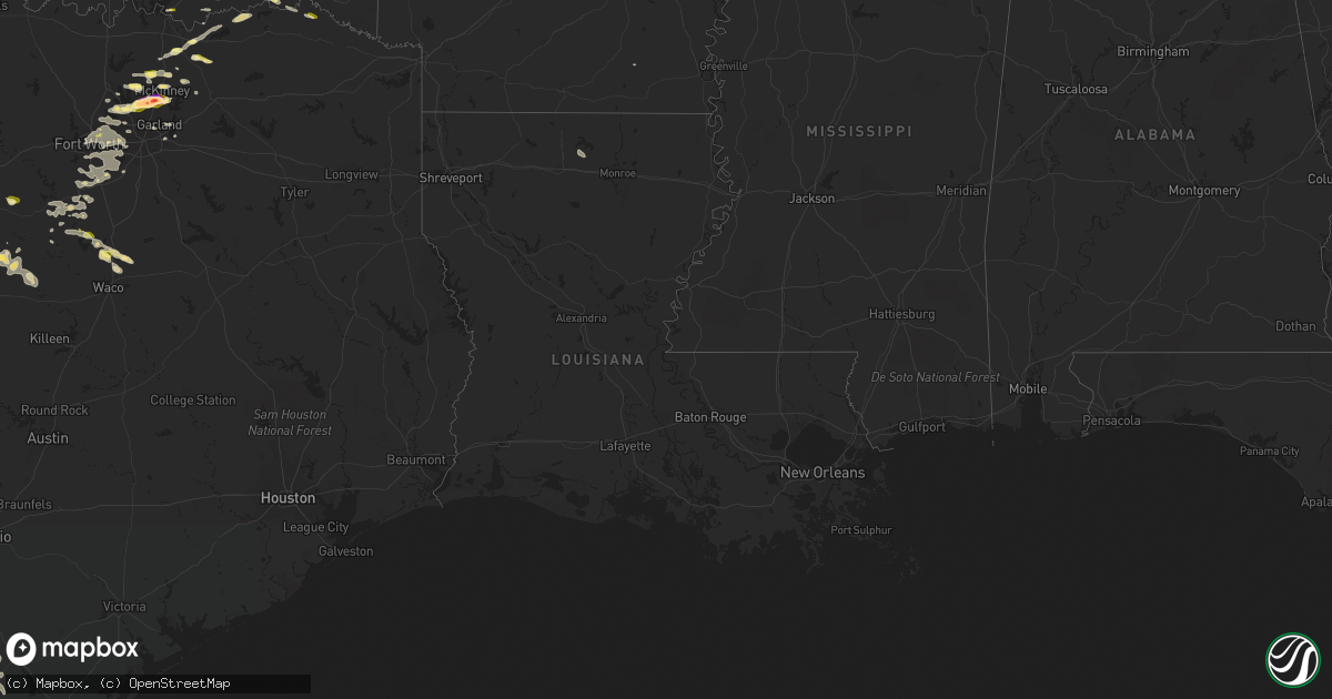 Hail map in Louisiana on May 19, 2023