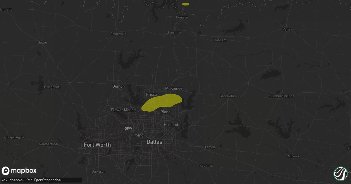 Hail map in Mckinney, TX on May 19, 2023