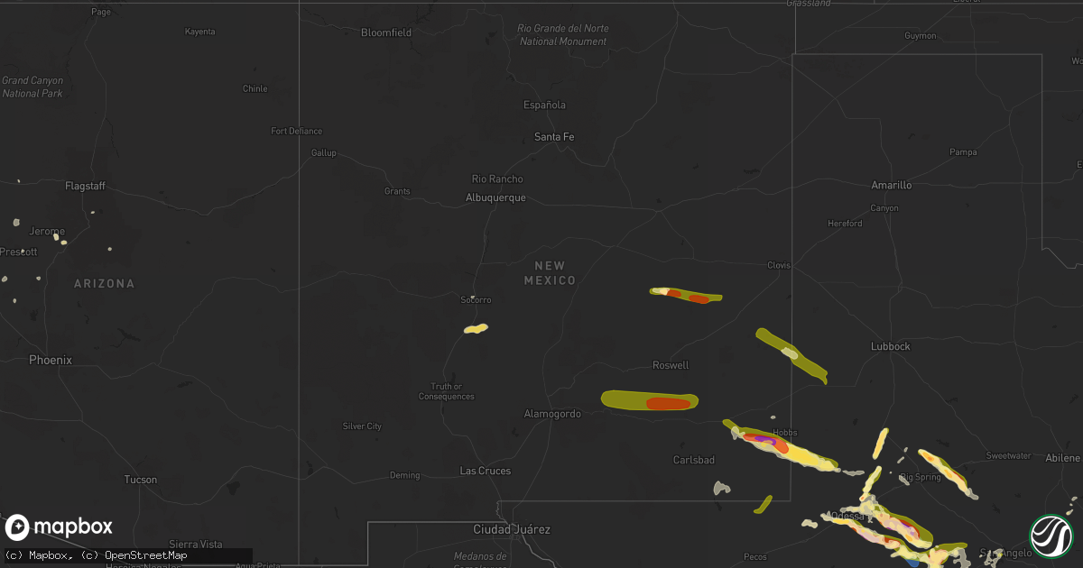 Hail map in New Mexico on May 19, 2023