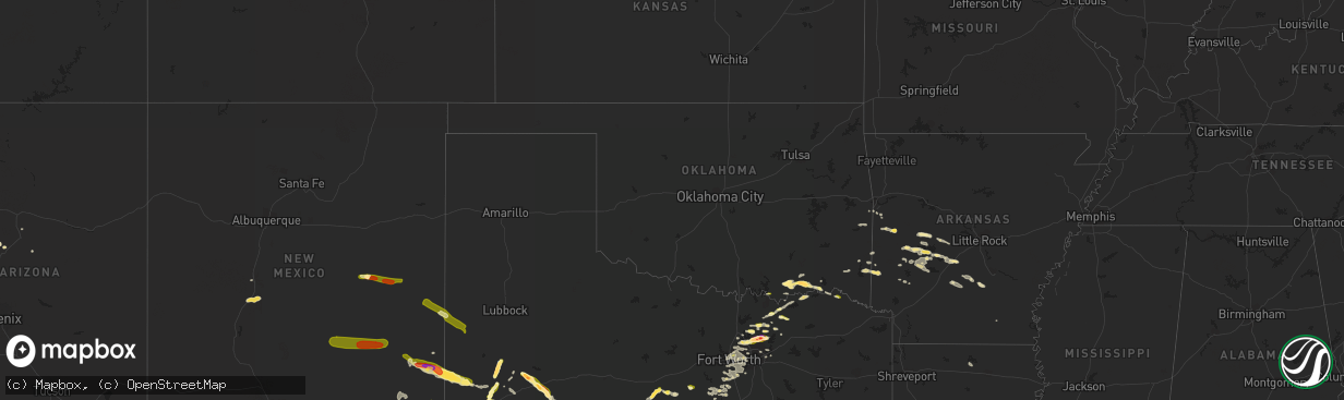 Hail map in Oklahoma on May 19, 2023