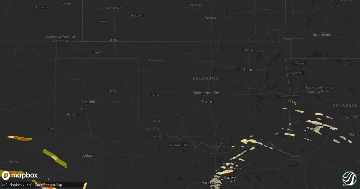 Hail map in Oklahoma on May 19, 2023