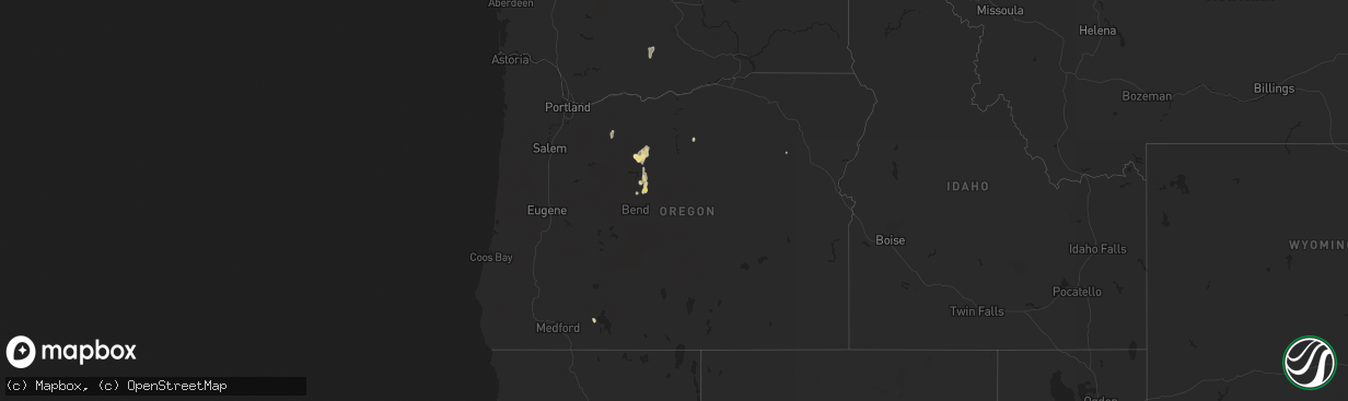 Hail map in Oregon on May 19, 2023