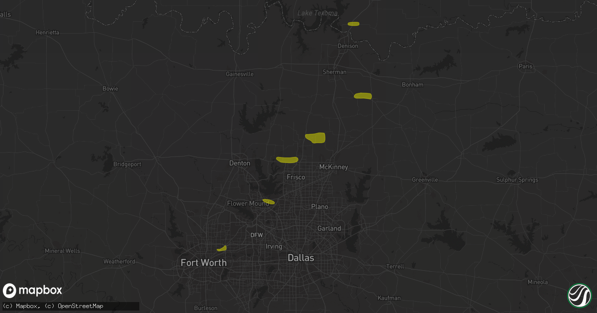 Hail map in Prosper, TX on May 19, 2023