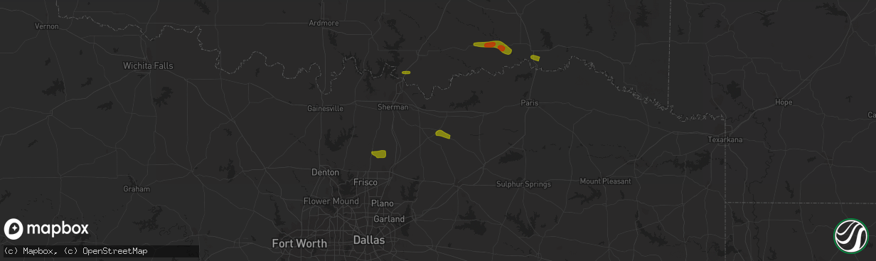 Hail map in Randolph, TX on May 19, 2023