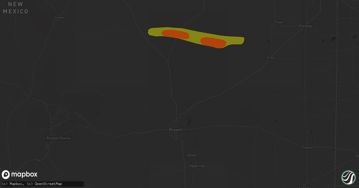 Hail map in Roswell, NM on May 19, 2023