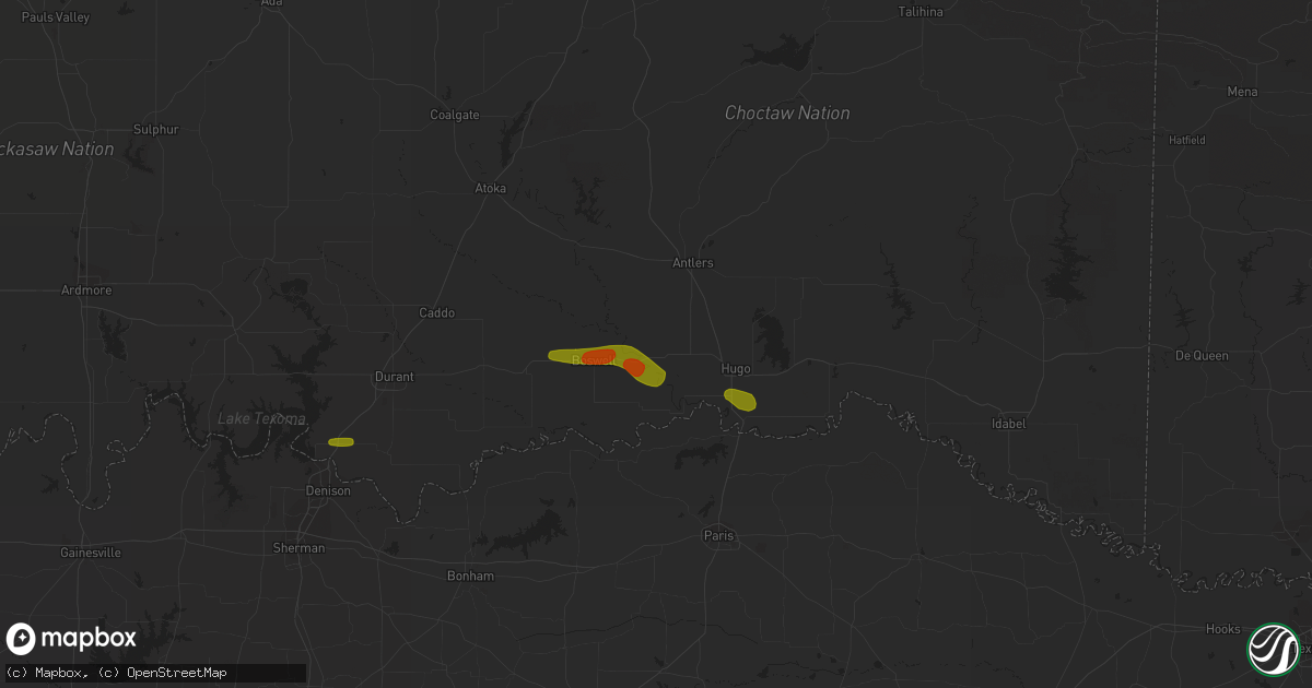Hail map in Soper, OK on May 19, 2023