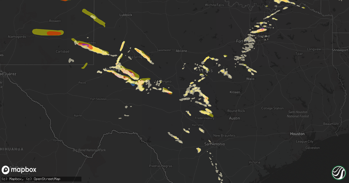 Hail map in Texas on May 19, 2023