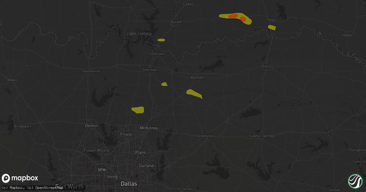 Hail map in Trenton, TX on May 19, 2023