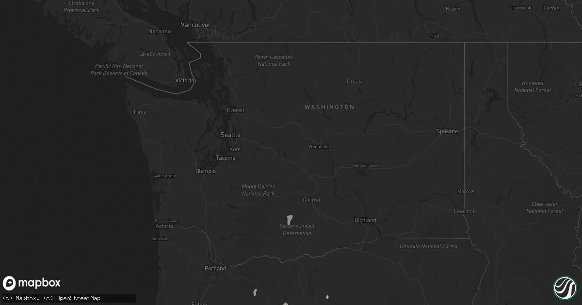 Hail map in Washington on May 19, 2023