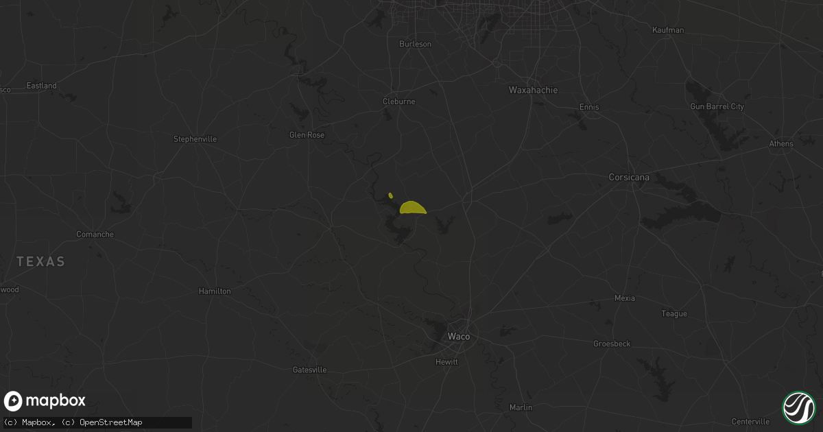 Hail map in Whitney, TX on May 19, 2023