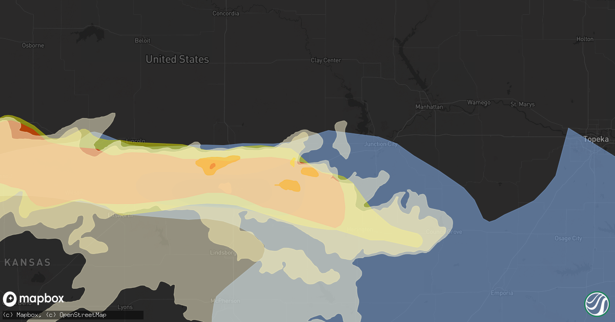 Hail map in Abilene, KS on May 19, 2024