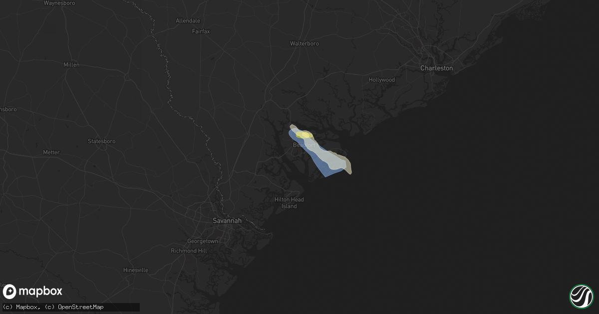 Hail map in Beaufort, SC on May 19, 2024