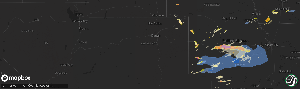 Hail map in Colorado on May 19, 2024