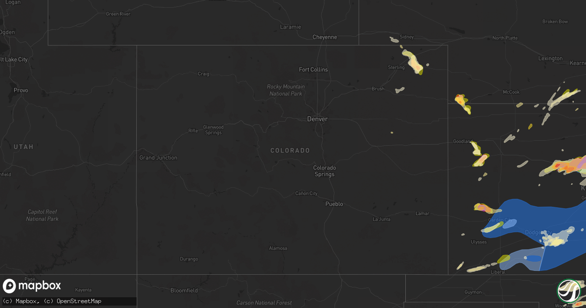 Hail map in Colorado on May 19, 2024