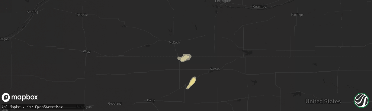 Hail map in Danbury, NE on May 19, 2024