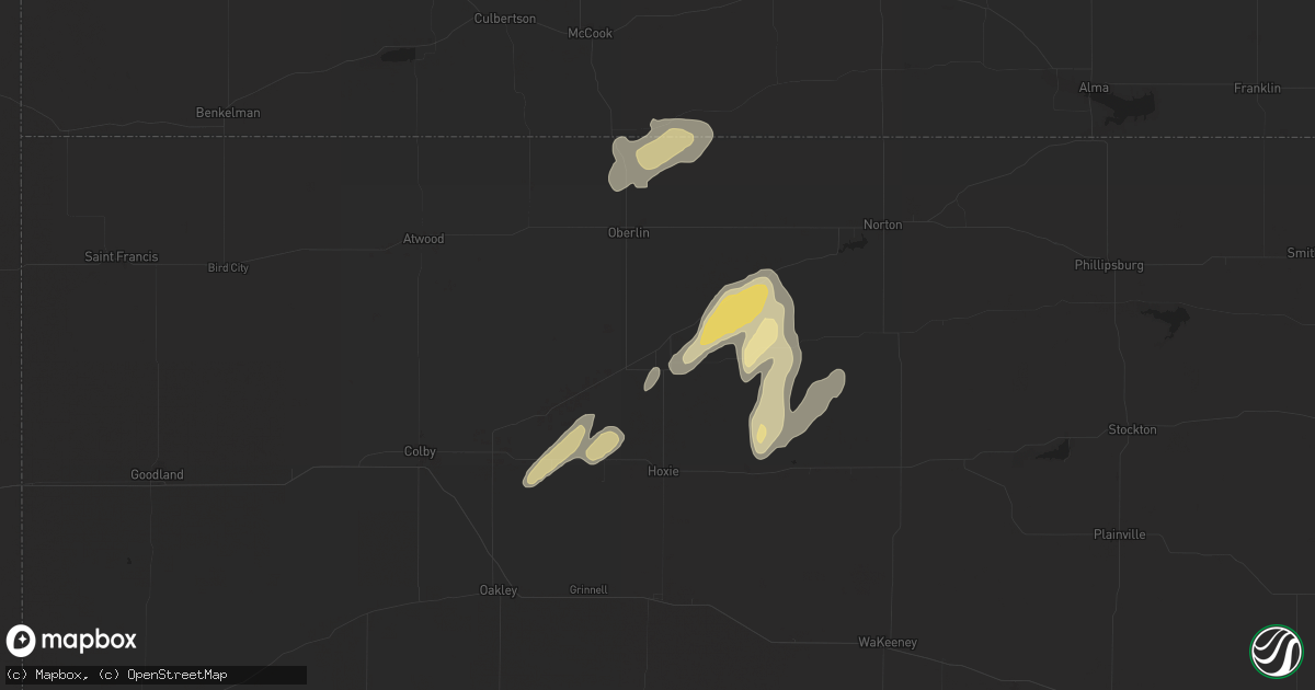 Hail map in Dresden, KS on May 19, 2024