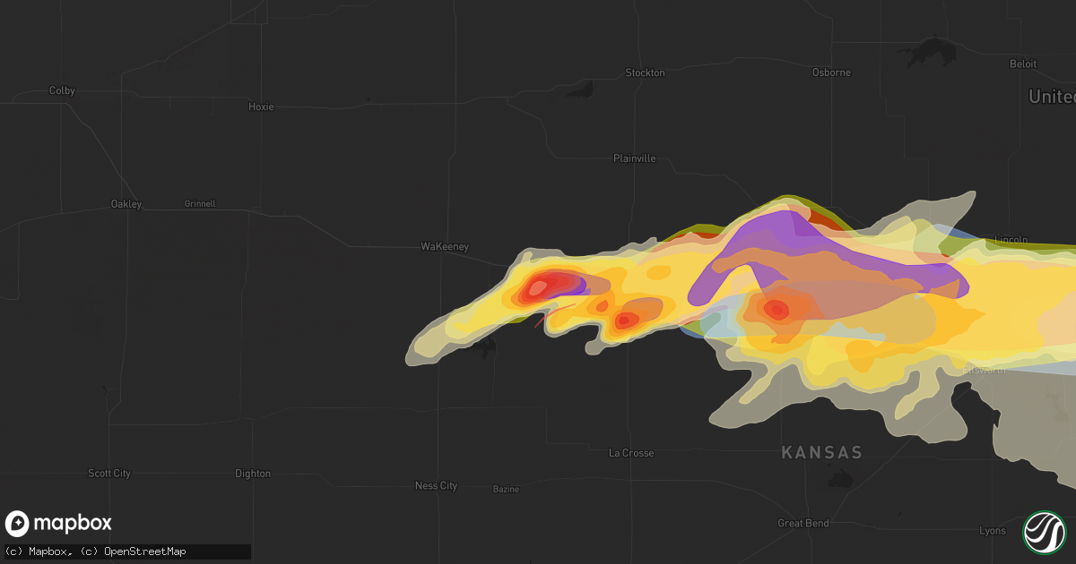 Hail map in Ellis, KS on May 19, 2024
